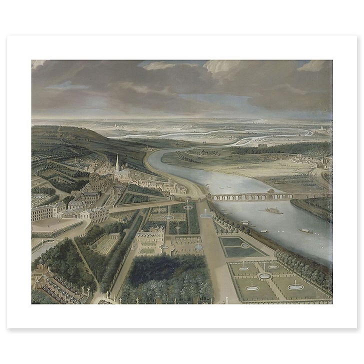View of the castle, low gardens and the town of Saint-Cloud (canvas without frame)