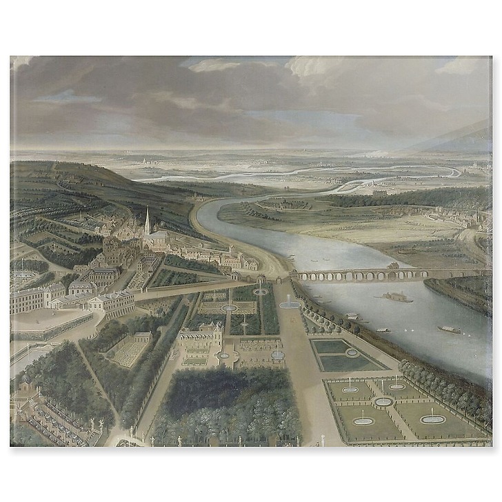 View of the castle, low gardens and the town of Saint-Cloud (acrylic panels)