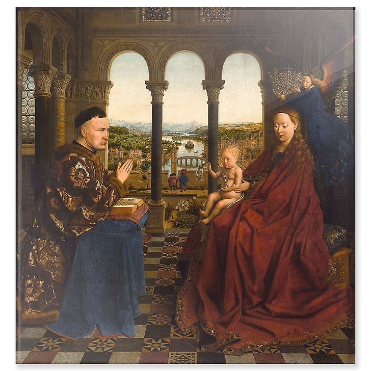 La Vierge du chancelier Rolin (panneaux acryliques)