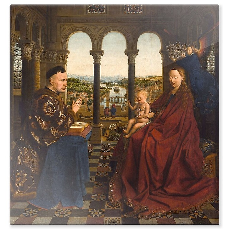 La Vierge du chancelier Rolin (panneaux aluminium)