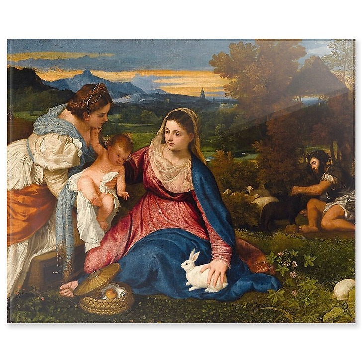 La Vierge et l'Enfant avec sainte Catherine dit "la vierge au lapin" (panneaux acryliques)