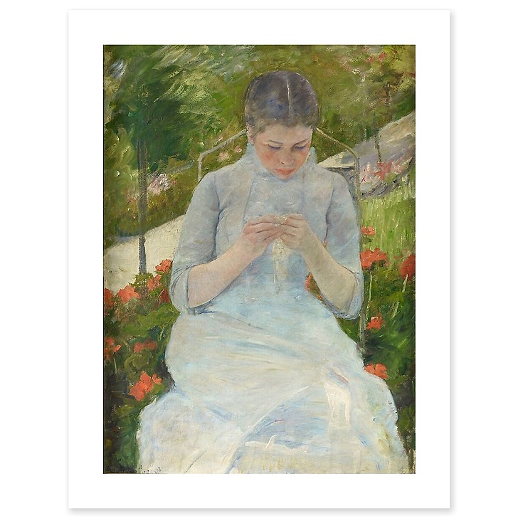 Jeune fille au jardin, dit aussi Femme cousant dans un jardin (toiles sans cadre)