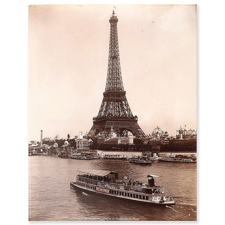 1753, vue principale de la passerelle de Passy (panneaux acryliques)