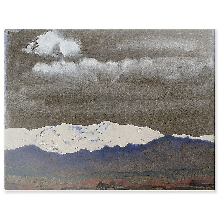 Snow-covered mountain landscape at night (aluminium panels)