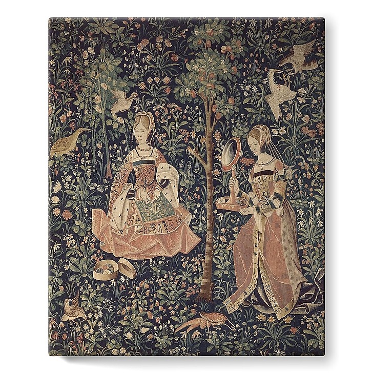 La tenture de la Vie Seigneuriale : La Broderie I/II (toiles sur châssis)