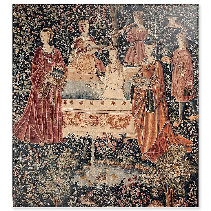 La tenture de la Vie Seigneuriale : Le Bain (panneaux acryliques)