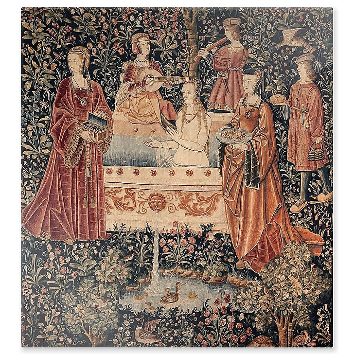 La tenture de la Vie Seigneuriale : Le Bain (panneaux aluminium)