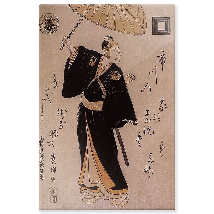 Acteur de kabuki ; l'acteur Ichikawa Danjûrô VI, dans le rôle de Sukeroku (panneaux aluminium)