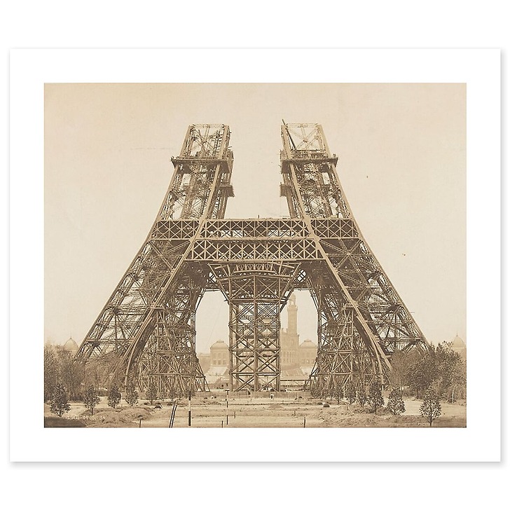 Eiffel Tower: assembly of the pillars above the 1st floor pillar (art prints)