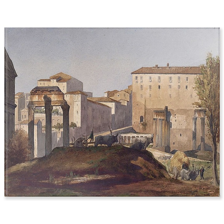 Album d'Italie, antiquités de Rome. Forum et Palatin. Vue du Forum du côté du Tabularium (panneaux acryliques)