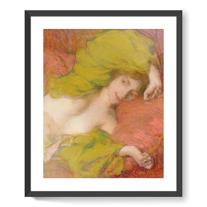 Farniente ou Etude de femme drapée les mains levées (affiches d'art encadrées)