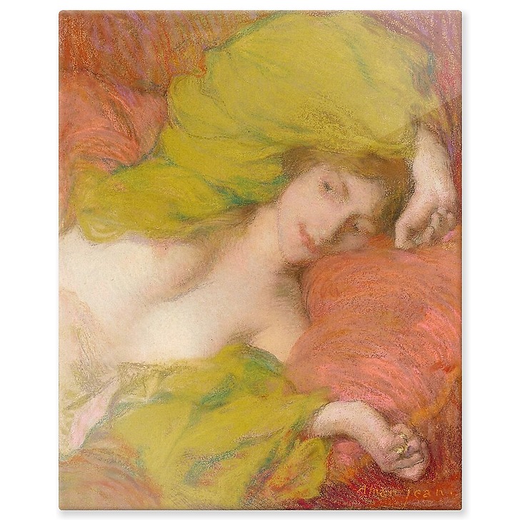 Laziness or study of a woman draped with her hands up (aluminium panels)