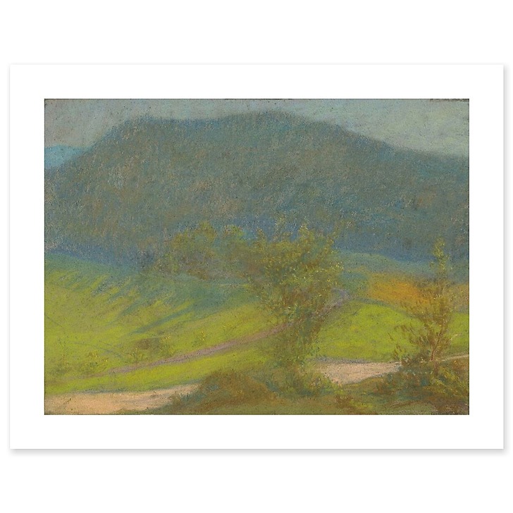Paysage de montagne avec arbres au premier plan (toiles sans cadre)