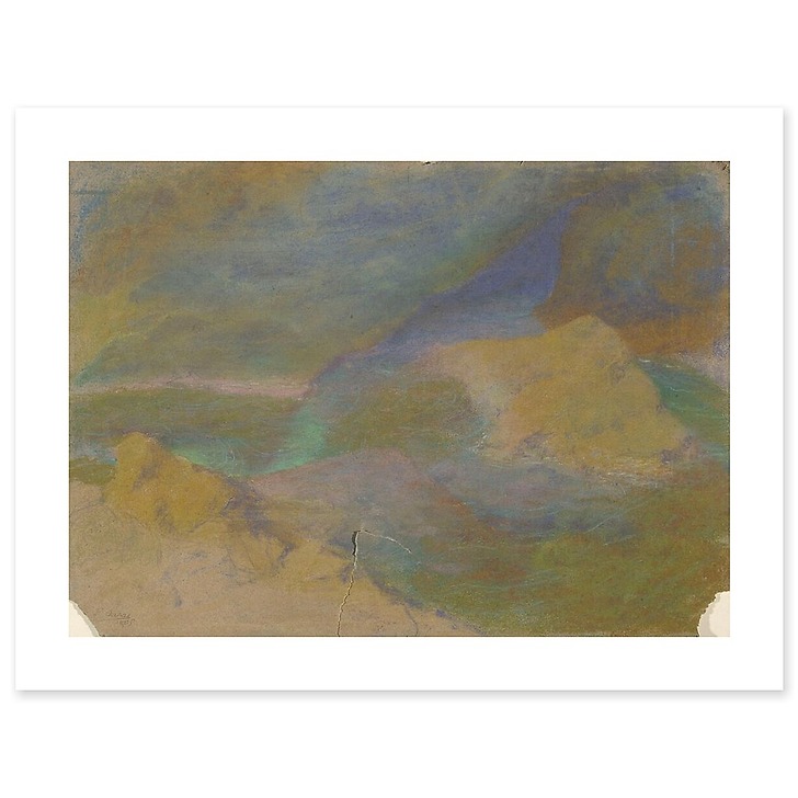 Paysage de montagne avec rochers au premier plan (toiles sans cadre)