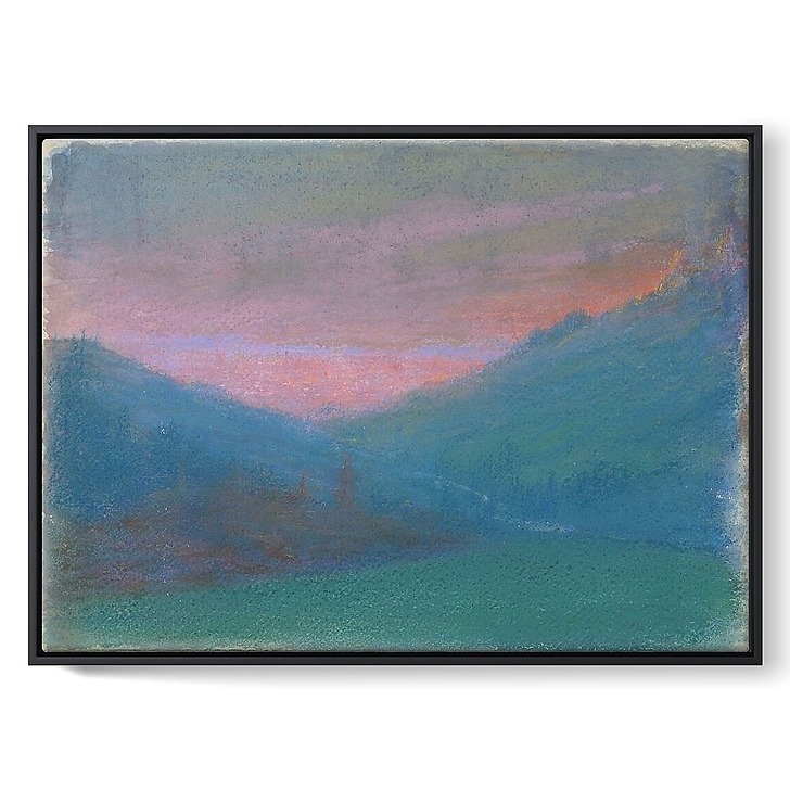 Paysage de montagne au soleil couchant (toiles encadrées)