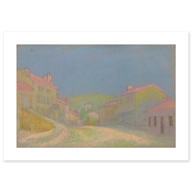Village aux toits roses (affiches d'art)