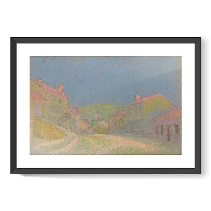 Village with pink roofs (framed art prints)