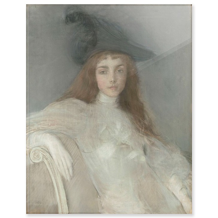 Portrait de jeune fille au chapeau noir (acrylic panels)