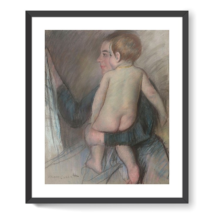 Young woman with a naked child orAt the window (framed art prints)