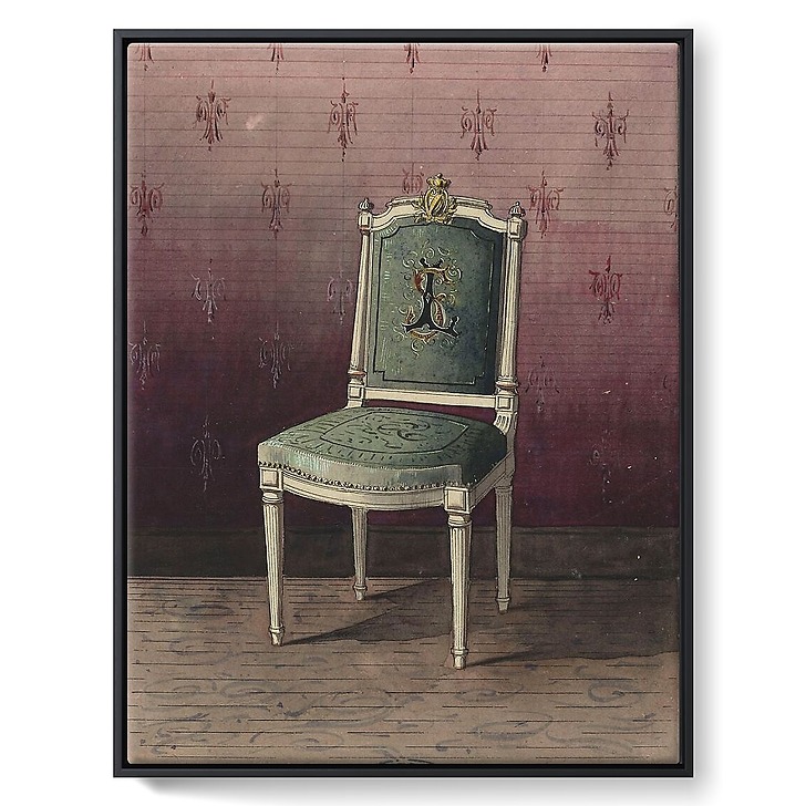 Project for a chair covered with a tapestry (framed canvas)