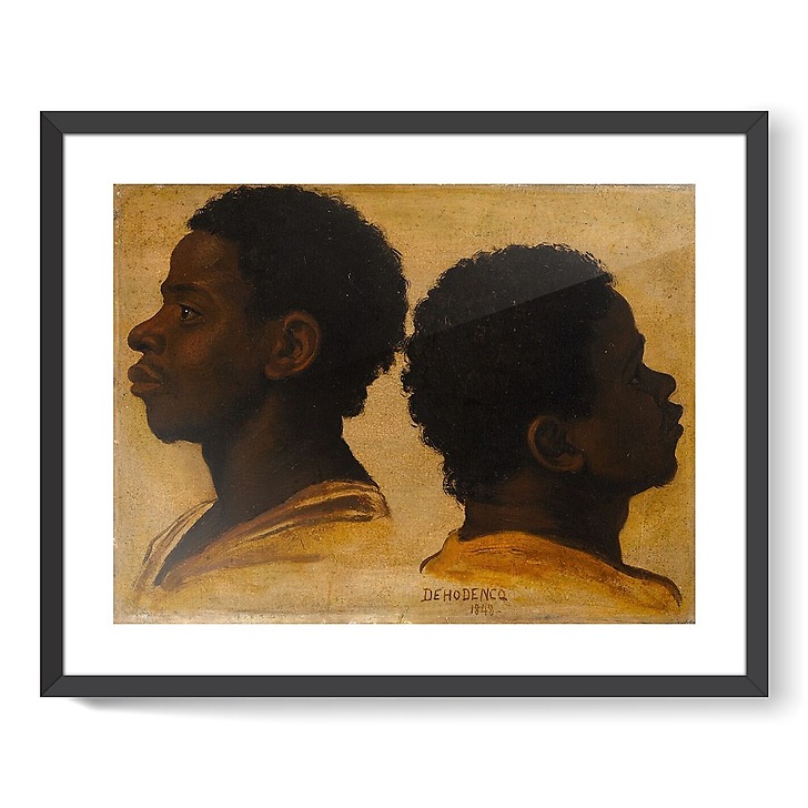 Two heads of young blacks (framed art prints)