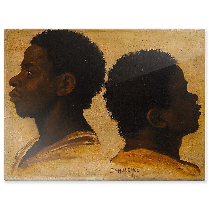 Two heads of young blacks (aluminium panels)