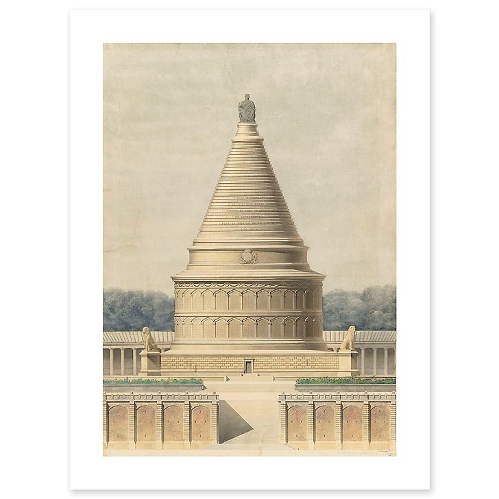 Projet de Monument funéraire commémoratif de la Défense de Paris : partie centrale du monument (affiches d'art)