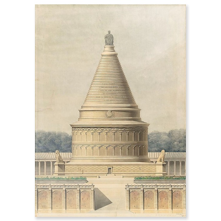 Projet de Monument funéraire commémoratif de la Défense de Paris : partie centrale du monument (panneaux acryliques)