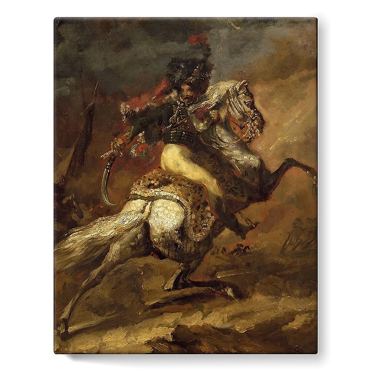 Hunter's officer on horseback loading, sketch (stretched canvas)