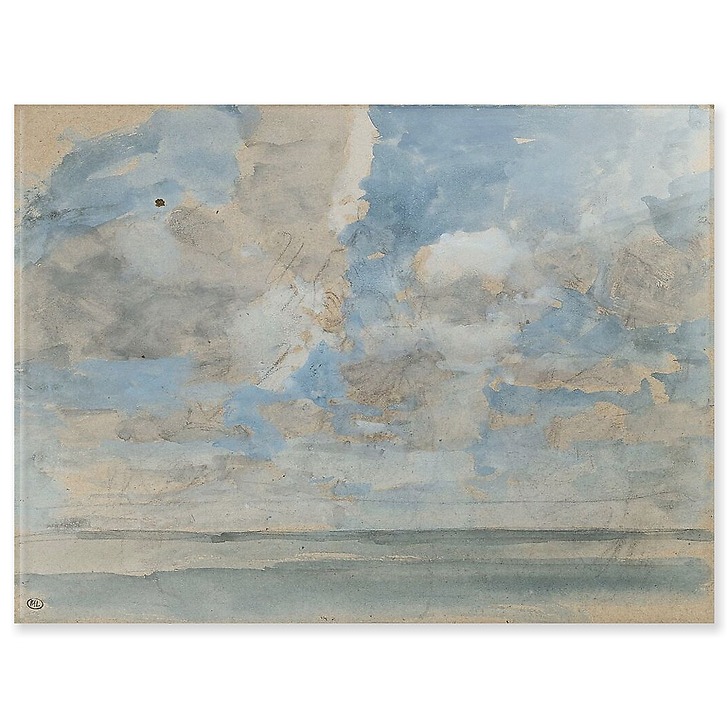 Ciel nuageux au-dessus d'une mer calme (panneaux acryliques)