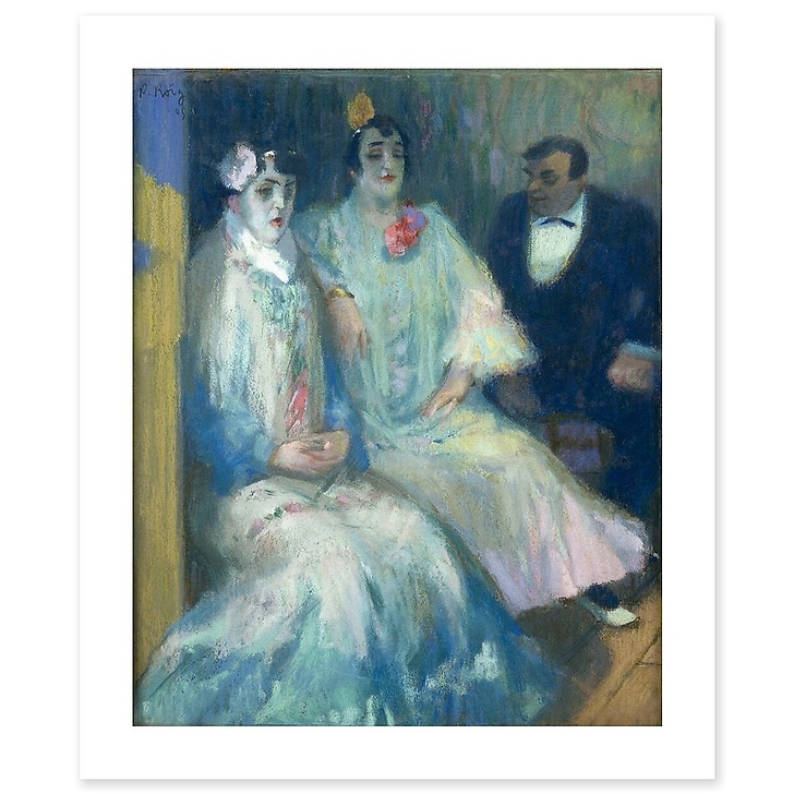 Trois personnages assis ou les Dominos (toiles sans cadre)
