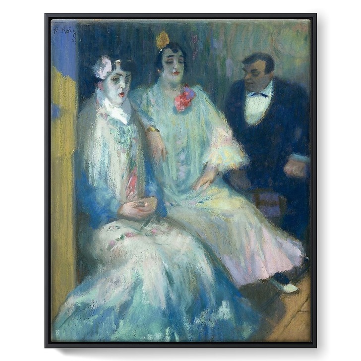 Trois personnages assis ou les Dominos (toiles encadrées)