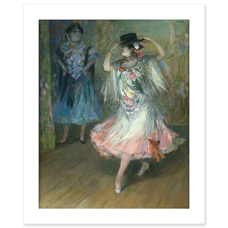 Deux danseuses espagnoles, dont l'une retient les bords de son sombrero (affiches d'art)