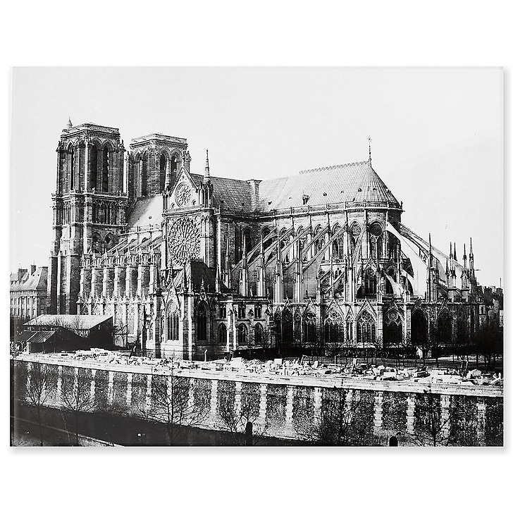 Flan sud de la cathédrale Notre-Dame, Paris vers 1857 (panneaux acryliques)
