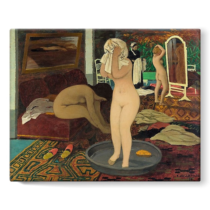 Women bathing (stretched canvas)