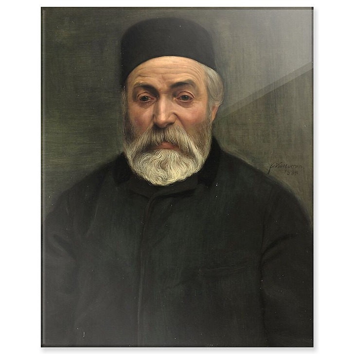 House keeper or portrait of a man with a grey beard (acrylic panels)