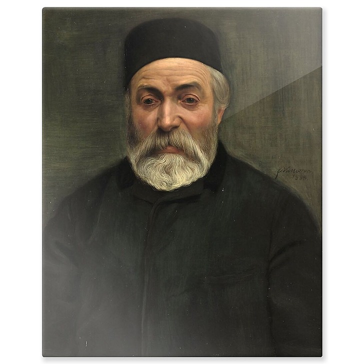 House keeper or portrait of a man with a grey beard (aluminium panels)