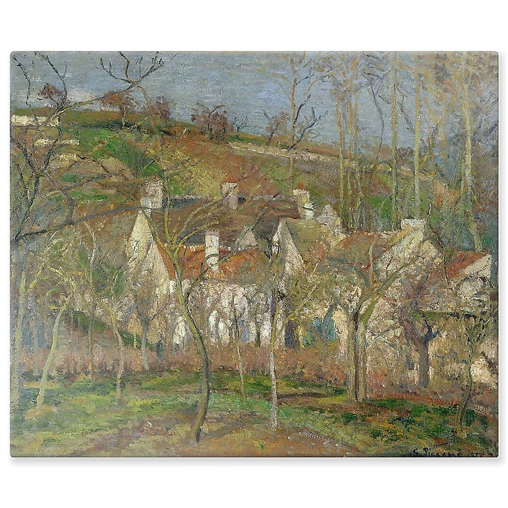 Toits Rouges Rome Les toits rouges, coin de village, effet d'hiver (panneaux aluminium ...