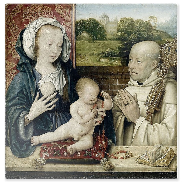 The Virgin and Child with Saint Bernard (aluminium panels)