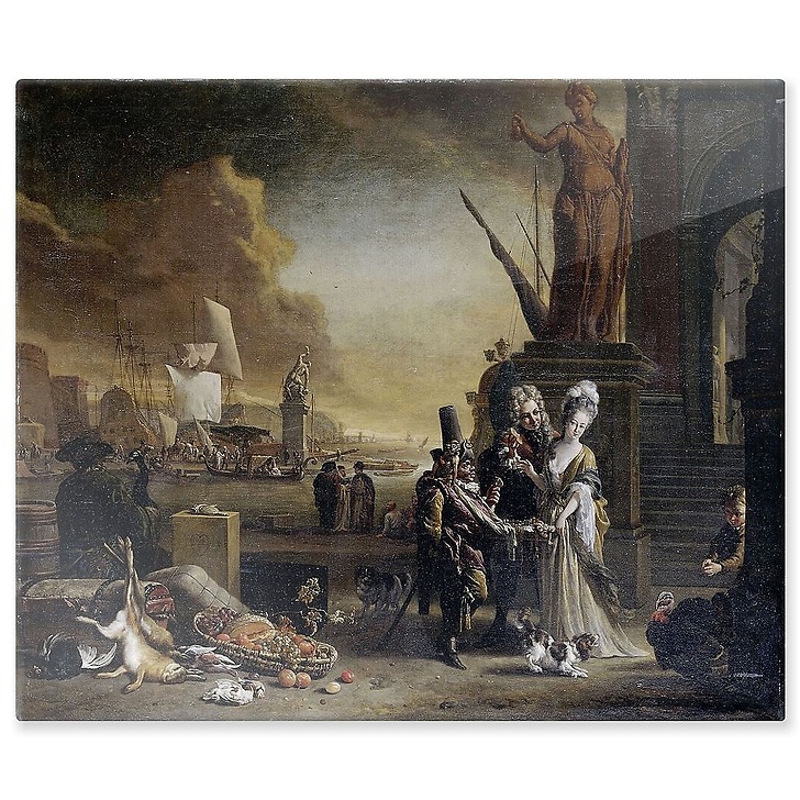 Southern seaport with trinket seller (aluminium panels)