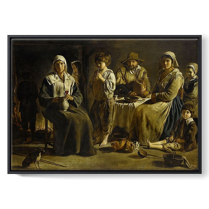Farmers' family in an interior (framed canvas)