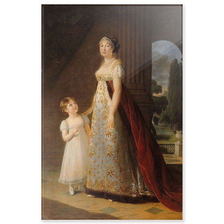 Caroline Bonaparte (1782-1839) et de sa fille ainée Laetitia Joséphine (panneaux acryliques)