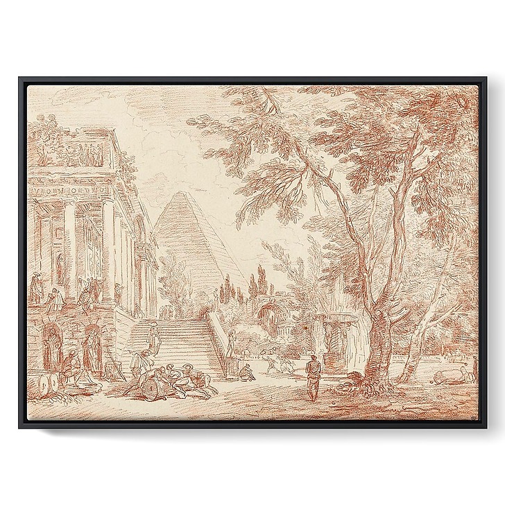 Palais et fontaine dans un parc (toiles encadrées)