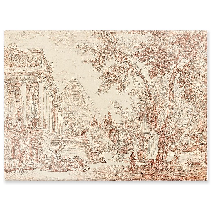 Palace and fountain in a park (aluminium panels)