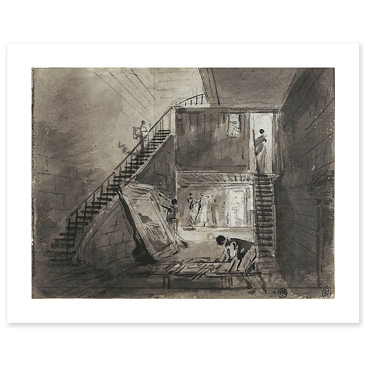 Entrée de l'atelier d'Hubert Robert au Louvre (affiches d'art)