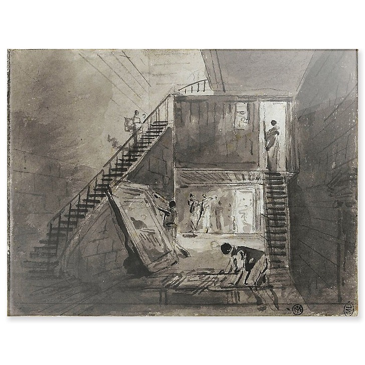 Entrance to Hubert Robert's studio at the Louvre (acrylic panels)