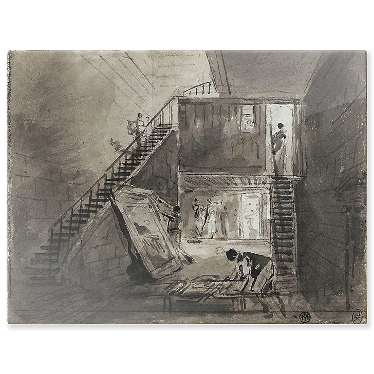 Entrance to Hubert Robert's studio at the Louvre (aluminium panels)