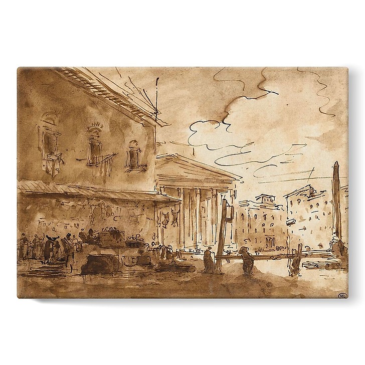 A market on the Pantheon Square (stretched canvas)