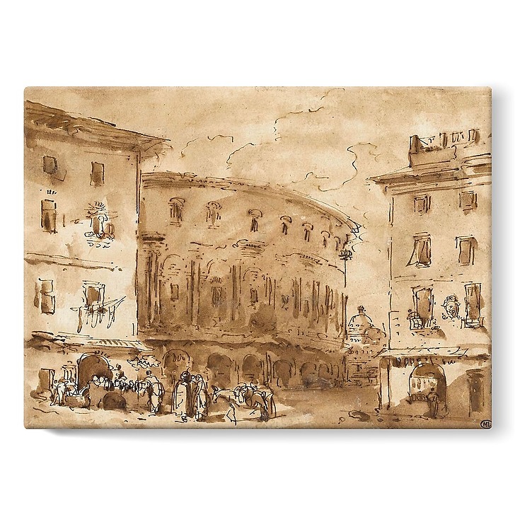 Théatre de Marcellus, vu de la piazza Montanara (toiles sur châssis)