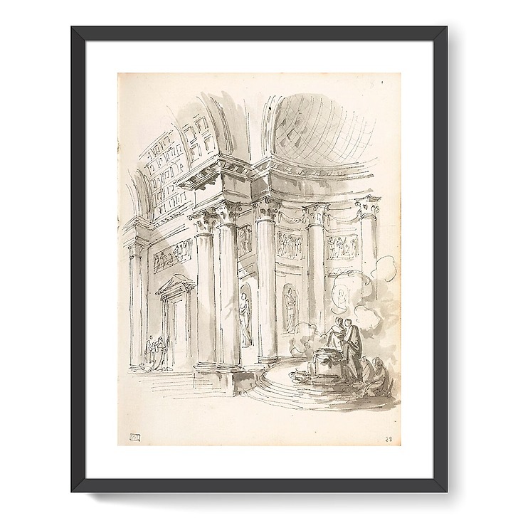 Intérieur de basilique animé (affiches d'art encadrées)